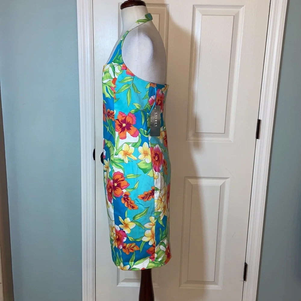 Nwt Ralph Lauren Floral Hibiscus Halter sun Dress - Picture 4 of 9